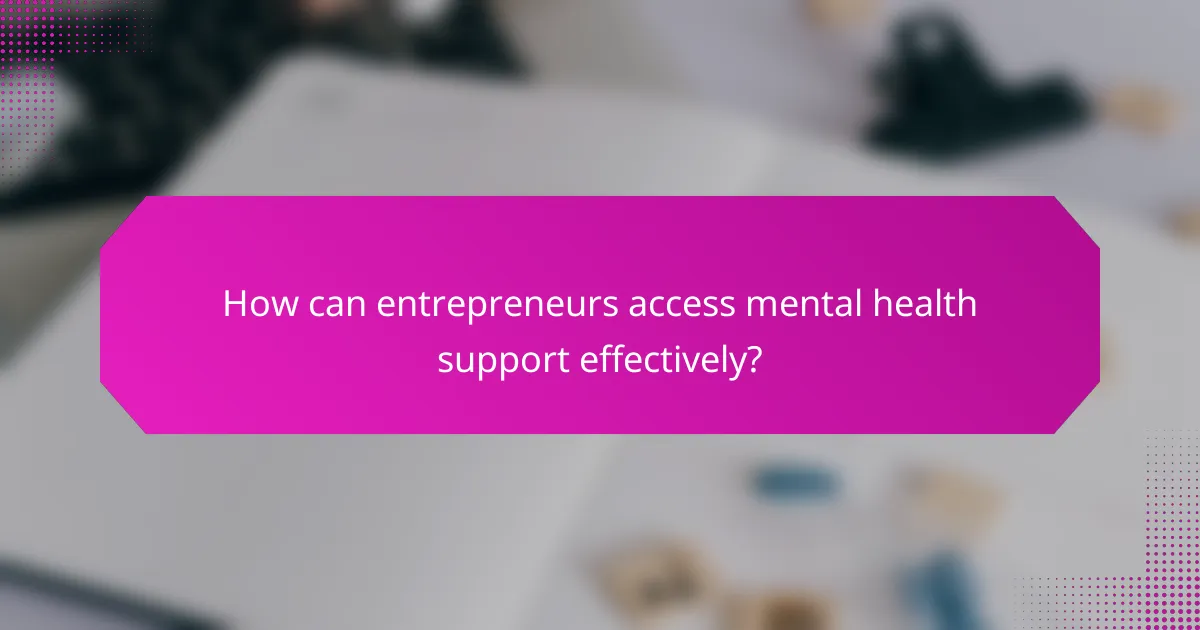 How can entrepreneurs access mental health support effectively?
