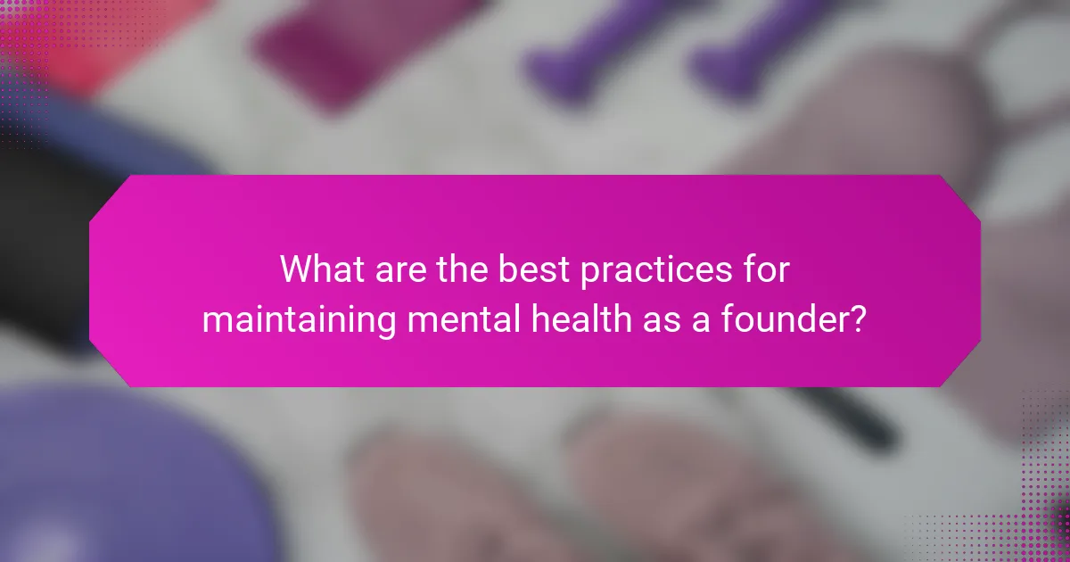 What are the best practices for maintaining mental health as a founder?
