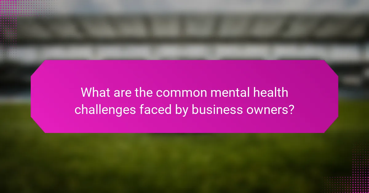 What are the common mental health challenges faced by business owners?