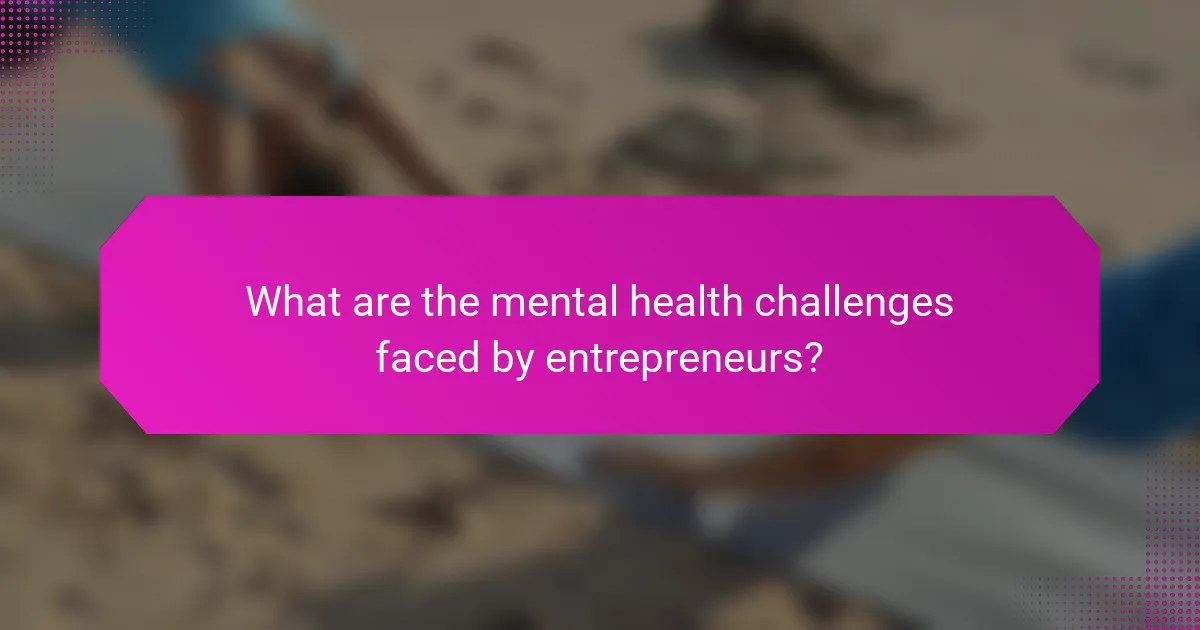 What are the mental health challenges faced by entrepreneurs?