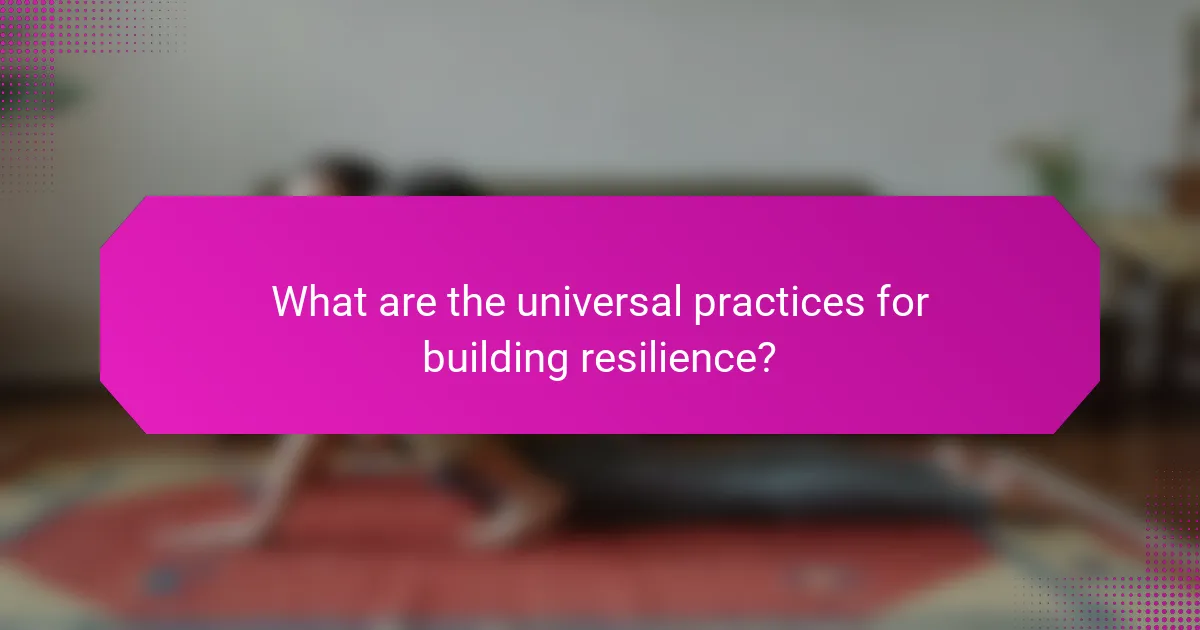 What are the universal practices for building resilience?