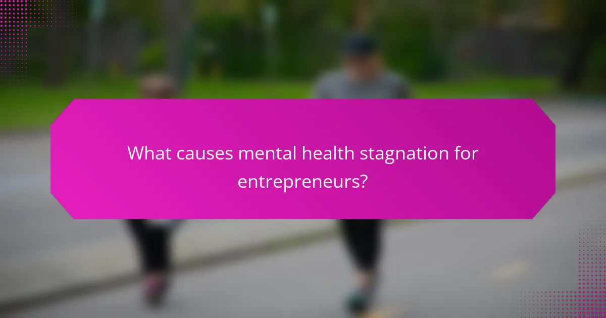 What causes mental health stagnation for entrepreneurs?