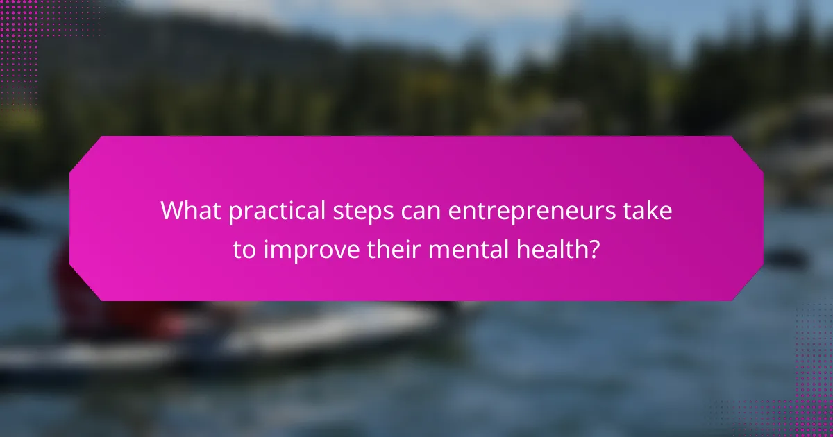 What practical steps can entrepreneurs take to improve their mental health?