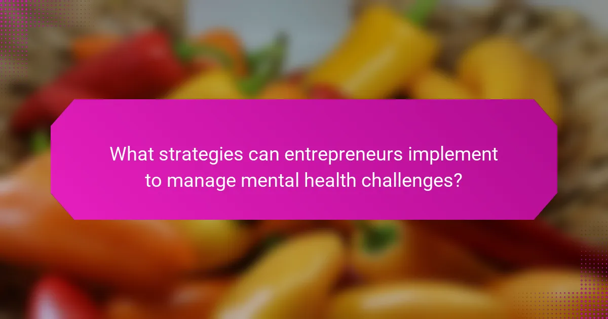 What strategies can entrepreneurs implement to manage mental health challenges?
