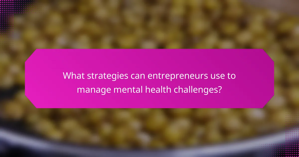What strategies can entrepreneurs use to manage mental health challenges?