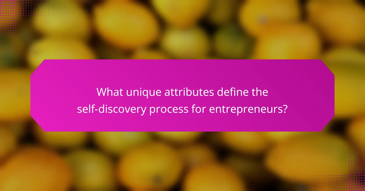 What unique attributes define the self-discovery process for entrepreneurs?