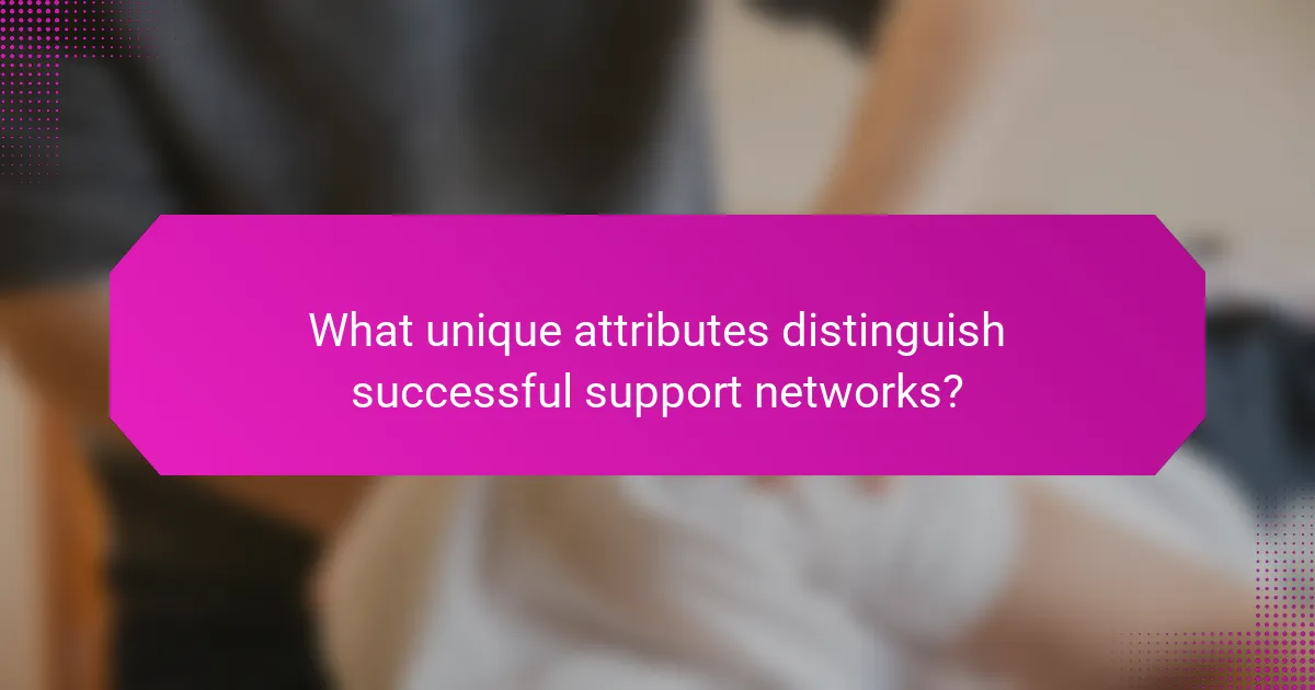 What unique attributes distinguish successful support networks?