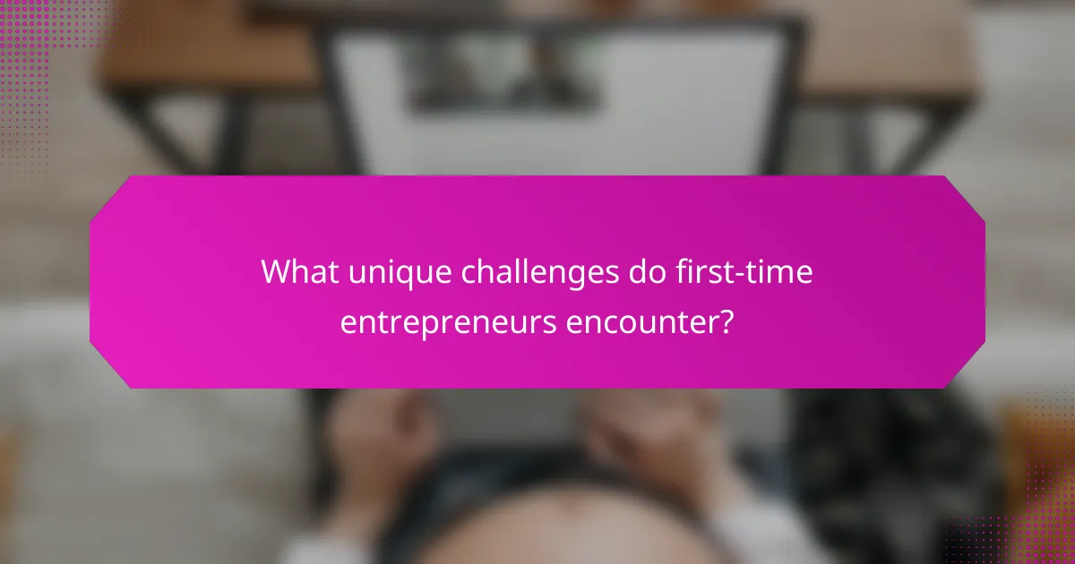 What unique challenges do first-time entrepreneurs encounter?