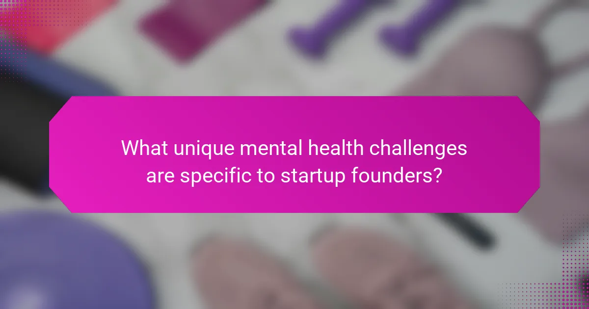 What unique mental health challenges are specific to startup founders?
