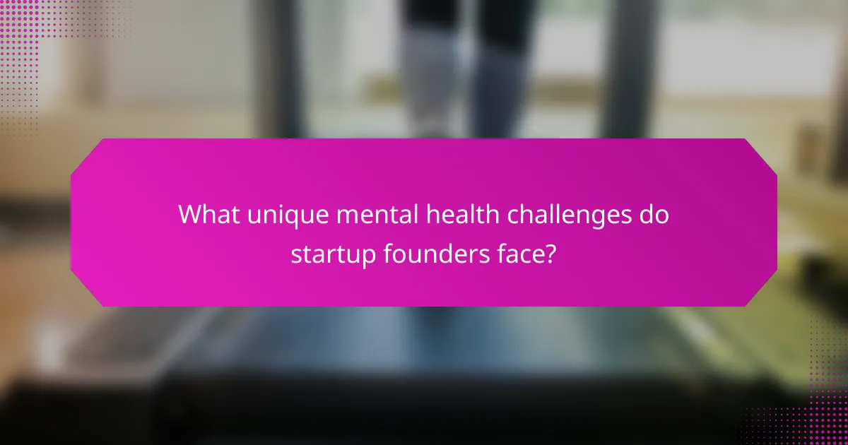 What unique mental health challenges do startup founders face?